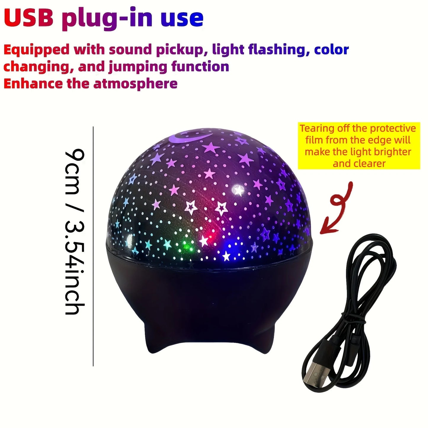 RGB LED Sternenhimmel Projektor Nachtlicht Sterne Mond USB Kinderzimmer Deko