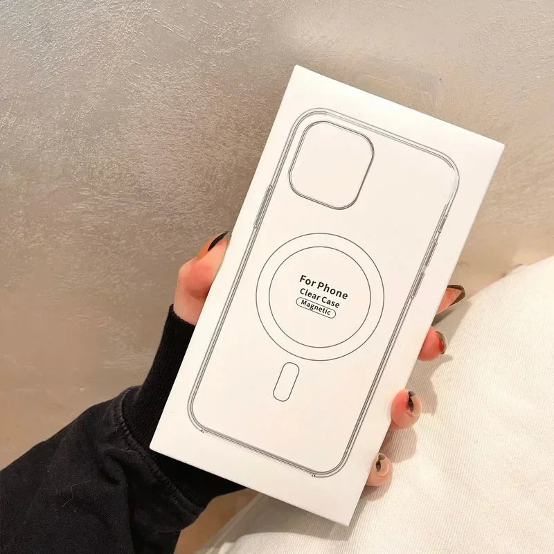 Transparente iPhone-Hülle aus PC/TPU mit Magnetring