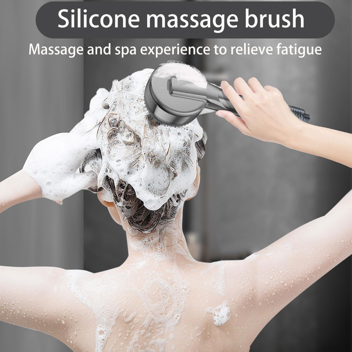 Silikon-Massagebuerste Duschkopf Unterseite Detailaufnahme