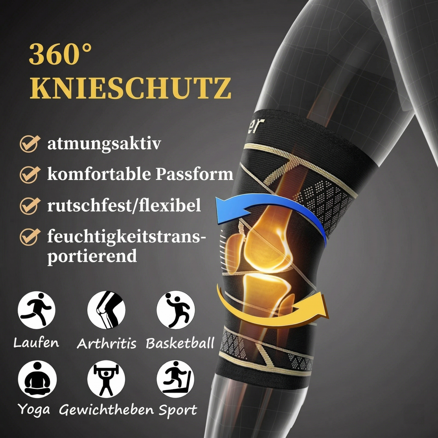 AOFIT Kniebandage Verpackung und Lieferumfang OPP Beutel