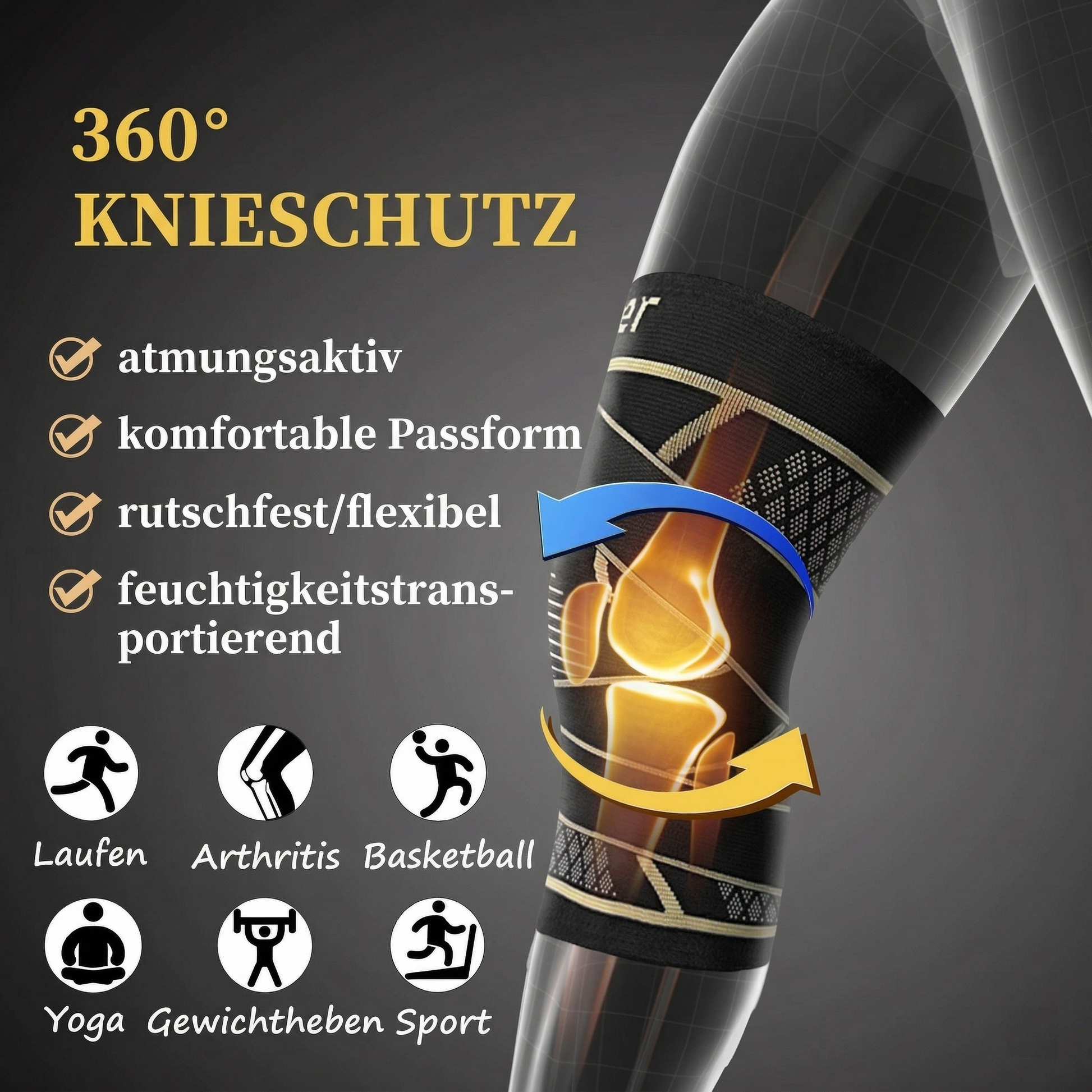 AOFIT Kniebandage Verpackung und Lieferumfang OPP Beutel