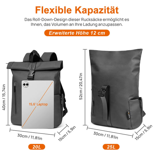 22L Rucksack geoeffnet Faecher backpack open compartments