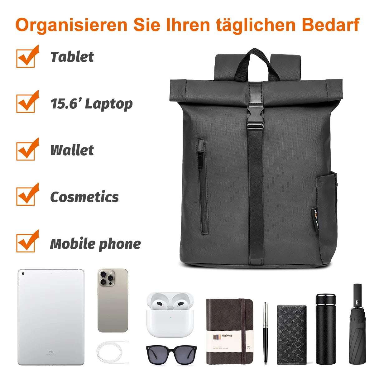 22L Rucksack Seitenansicht side view