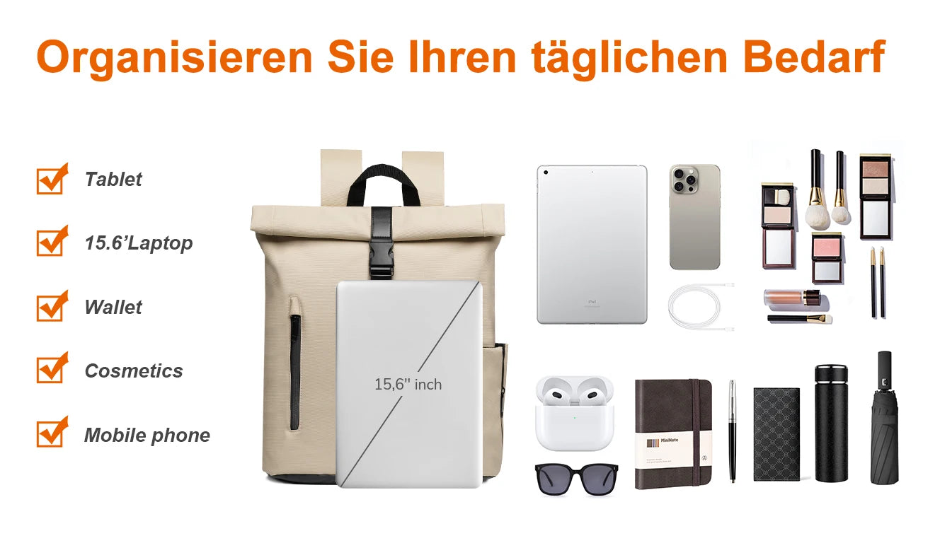 22L Anti-Diebstahl Laptop-Rucksack 15,6 Zoll Schule Outdoor leicht 6 Farben