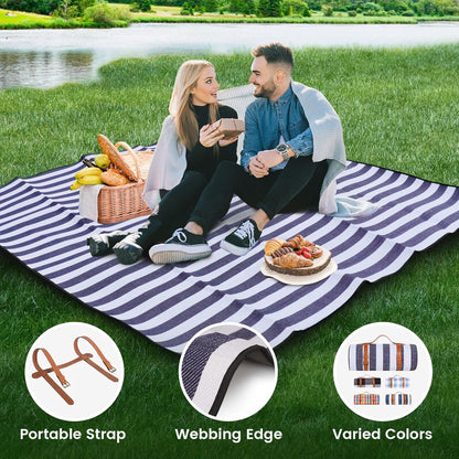 Picknickdecke zusammengerollt Verpackung mit Massangaben