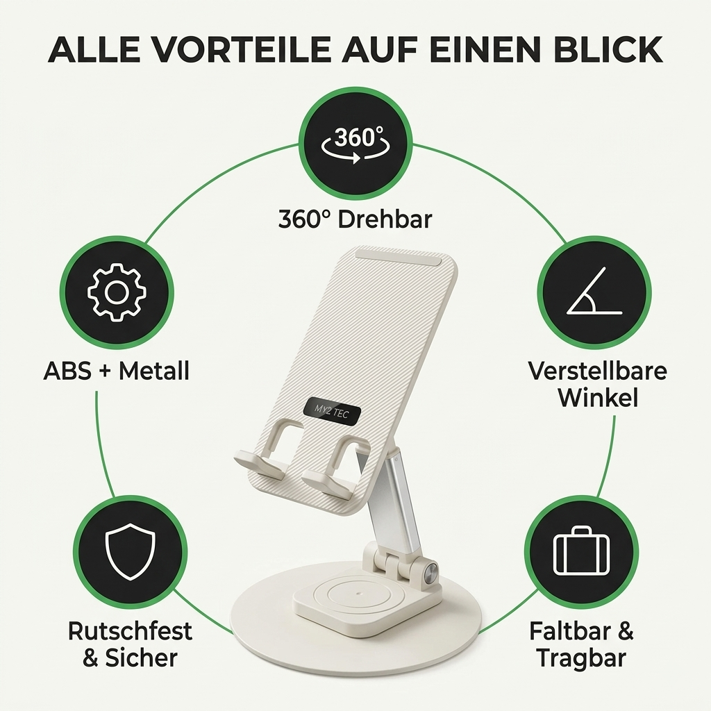 Nahaufnahme Doppelgelenk und 360 Grad Drehteller MY2-TEC Staender