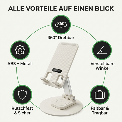 Nahaufnahme Doppelgelenk und 360 Grad Drehteller MY2-TEC Staender