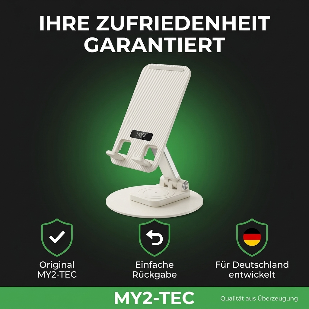 MY2-TEC Handystaender Groessenvergleich mit rundem Standfuss