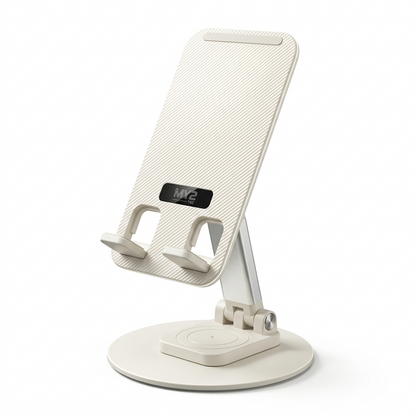 MY2-TEC MY2-T17 Handy Tablet Staender cremeweiss Vorderansicht auf Tisch