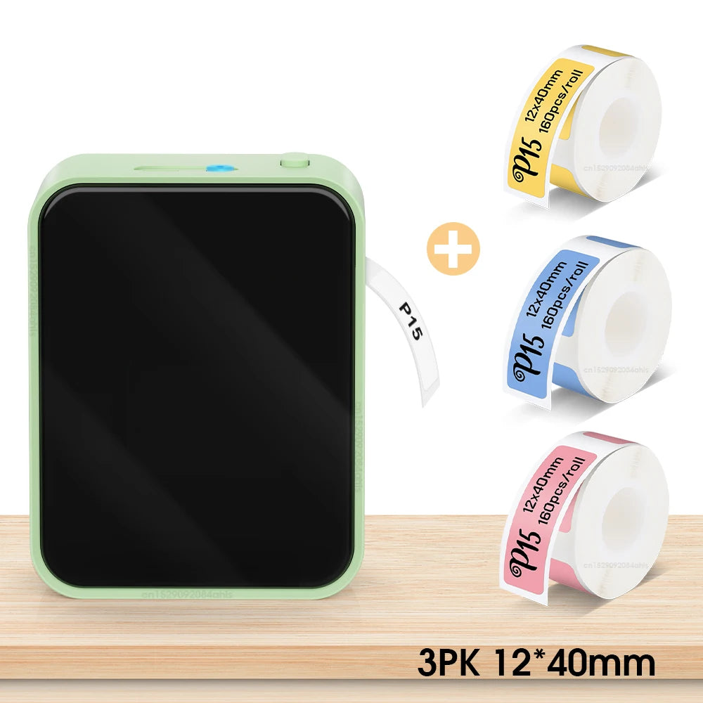 P15 Bluetooth Etikettendrucker Mini Thermodrucker Tintenfrei iOS Android 203 DPI