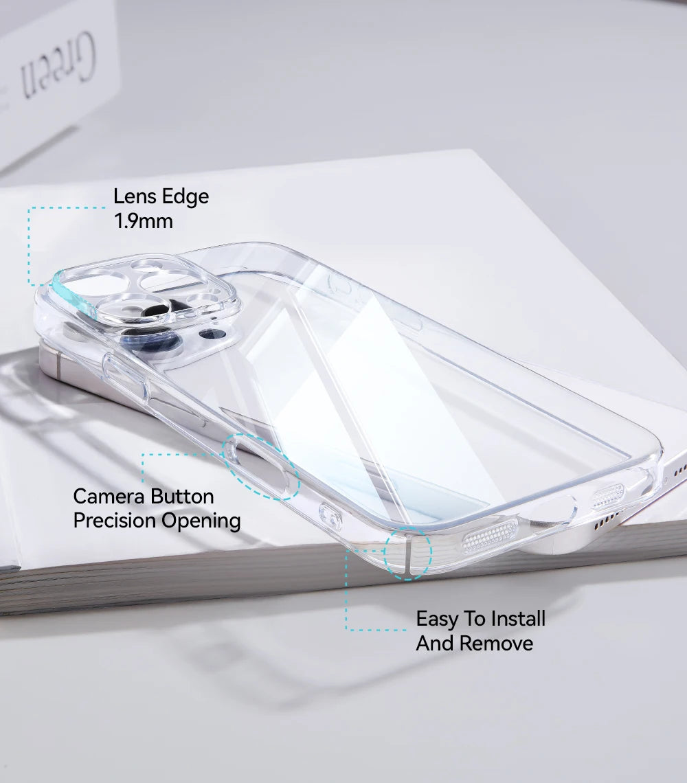 Kristallklare PC iPhone Huelle iPhone 16 17 Pro Max Produktfoto crystal clear pc case front Bild 24