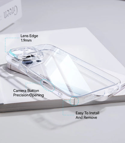 Kristallklare PC iPhone Huelle iPhone 16 17 Pro Max Produktfoto crystal clear pc case front Bild 24