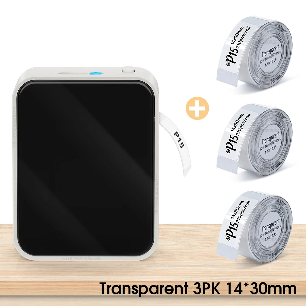 P15 Bluetooth Etikettendrucker Mini Thermodrucker Tintenfrei iOS Android 203 DPI