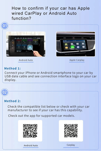 2-in-1-USB-Dongle für kabelloses CarPlay und Android Auto