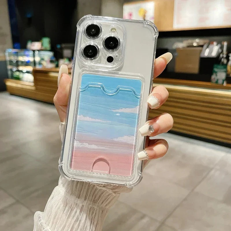 iPhone Huelle Kartenfach Rueckansicht kreditkarte card slot back view credit card iphone case
