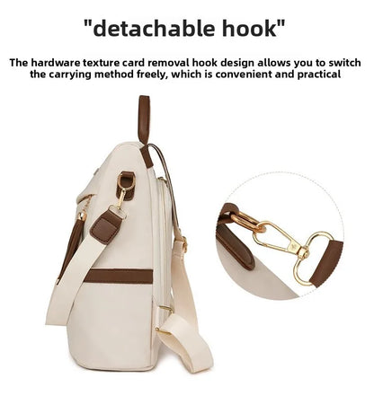 Damen-Rucksack aus Nylon mit Quaste und rückseitigem Reißverschluss