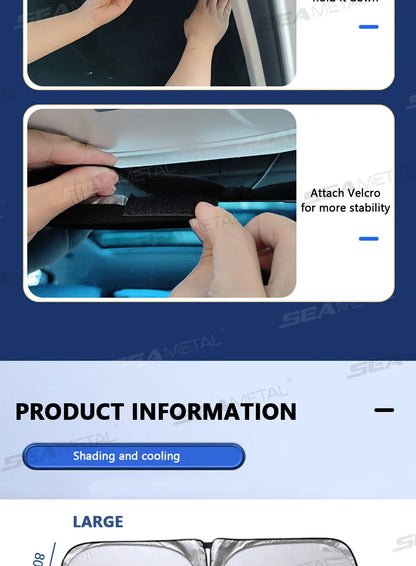 Faltbarer Sonnenschutz für die Auto-Frontscheibe