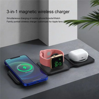 Magnetische 3-in-1-Ladestation in Schwarz oder Weiß