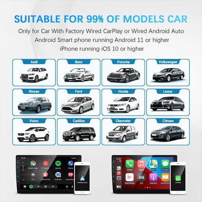 2-in-1-USB-Dongle für kabelloses CarPlay und Android Auto