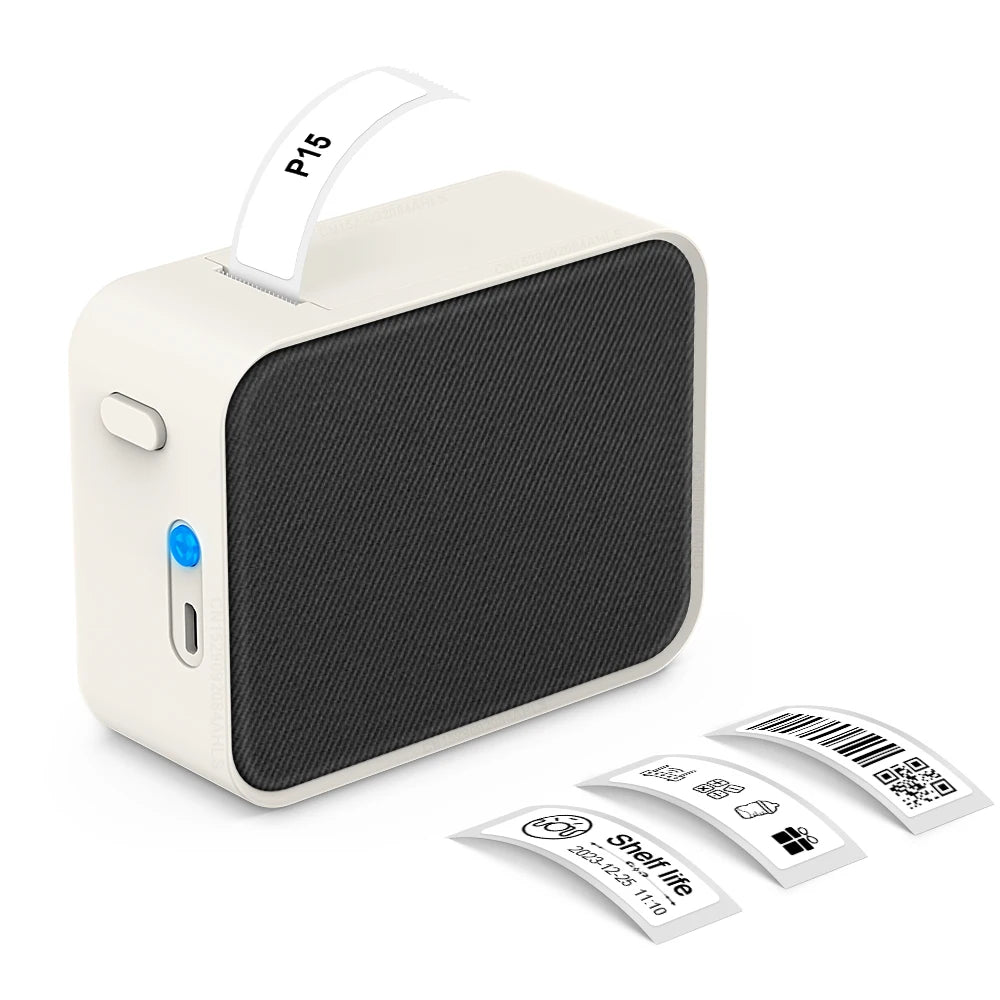 P15 Bluetooth Etikettendrucker Mini Thermodrucker Tintenfrei iOS Android 203 DPI