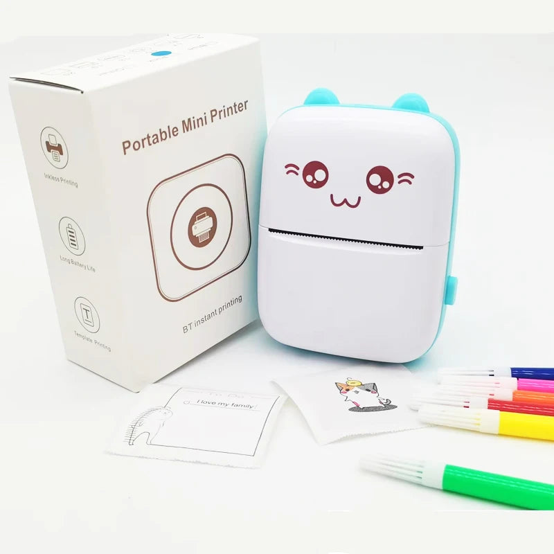 Tragbarer Mini Thermodrucker Bluetooth Foto Etiketten Drucker 203 DPI kabellos