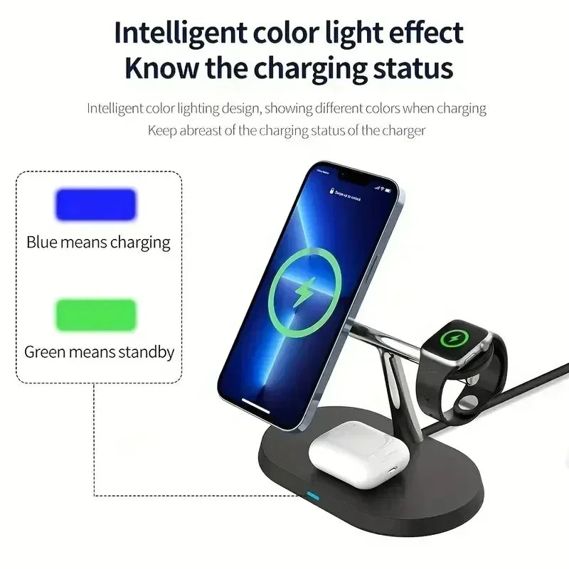3-in-1 Ladestation Seitenansicht charger stand side view