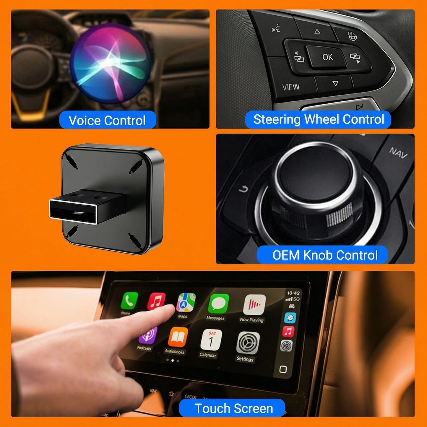Wireless CarPlay Adapter im Einsatz plug play carplay in use