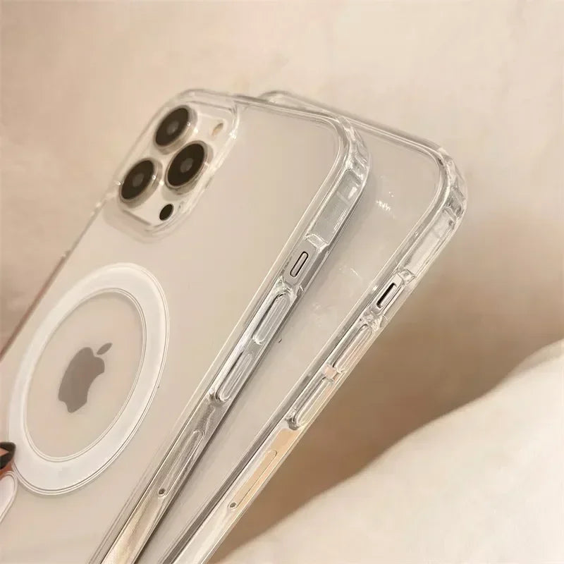 MagSafe Handyhuelle iPhone 15 Pro Max transparent - Nahaufnahme Material clear case close-up