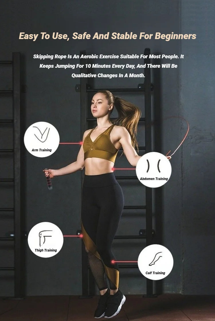 Stahldraht Springseil verstellbar verwirrungsfrei Fitness HIIT CrossFit Boxen