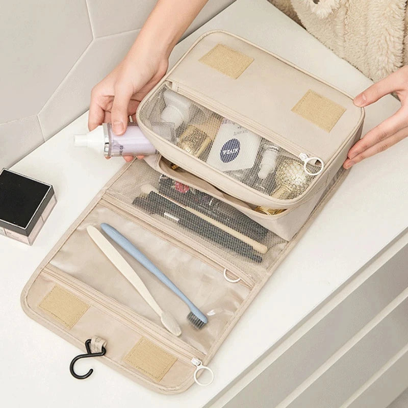 Reise Makeup Bag Wasserdicht Toilettenartikel Organizer Haken Damen 6 Farben