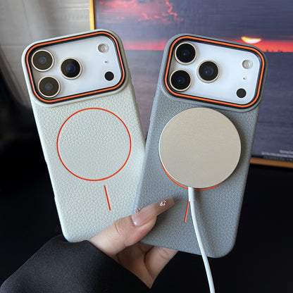 MagSafe Leder Huelle iPhone Seitenansicht Magnetring magnetic leather case side ring iphone