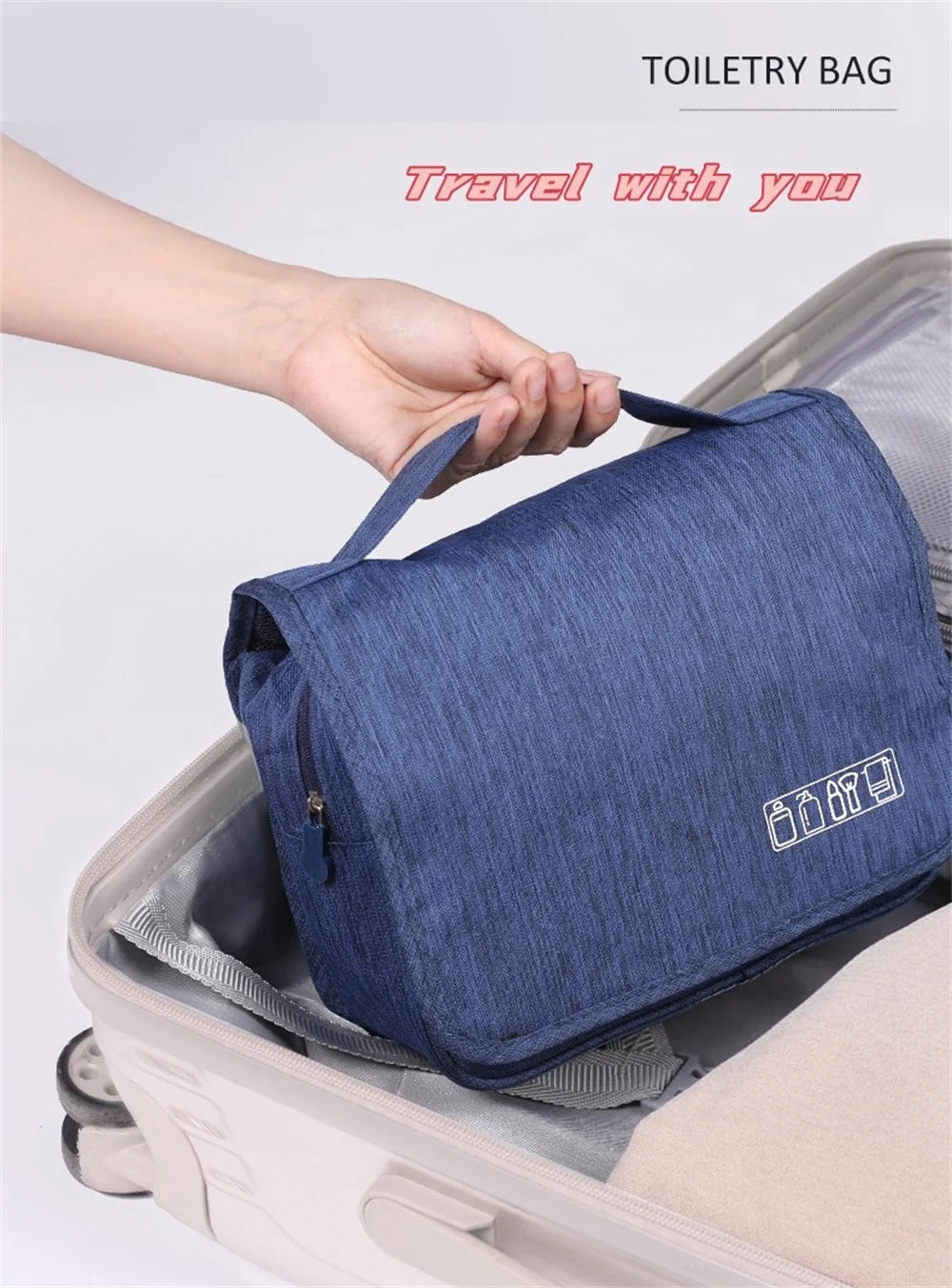 Portable Waschtasche mit Haken Wasserdicht Damen Herren Große Kapazität Reise