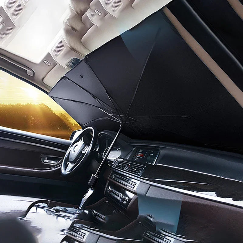 Auto Sonnenschutz zusammengerollt kompakt folded car sunshade compact storage
