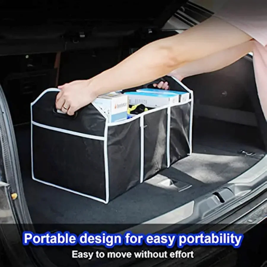 Kofferraum-Organizer geöffnet 3 Faecher car trunk organizer compartments