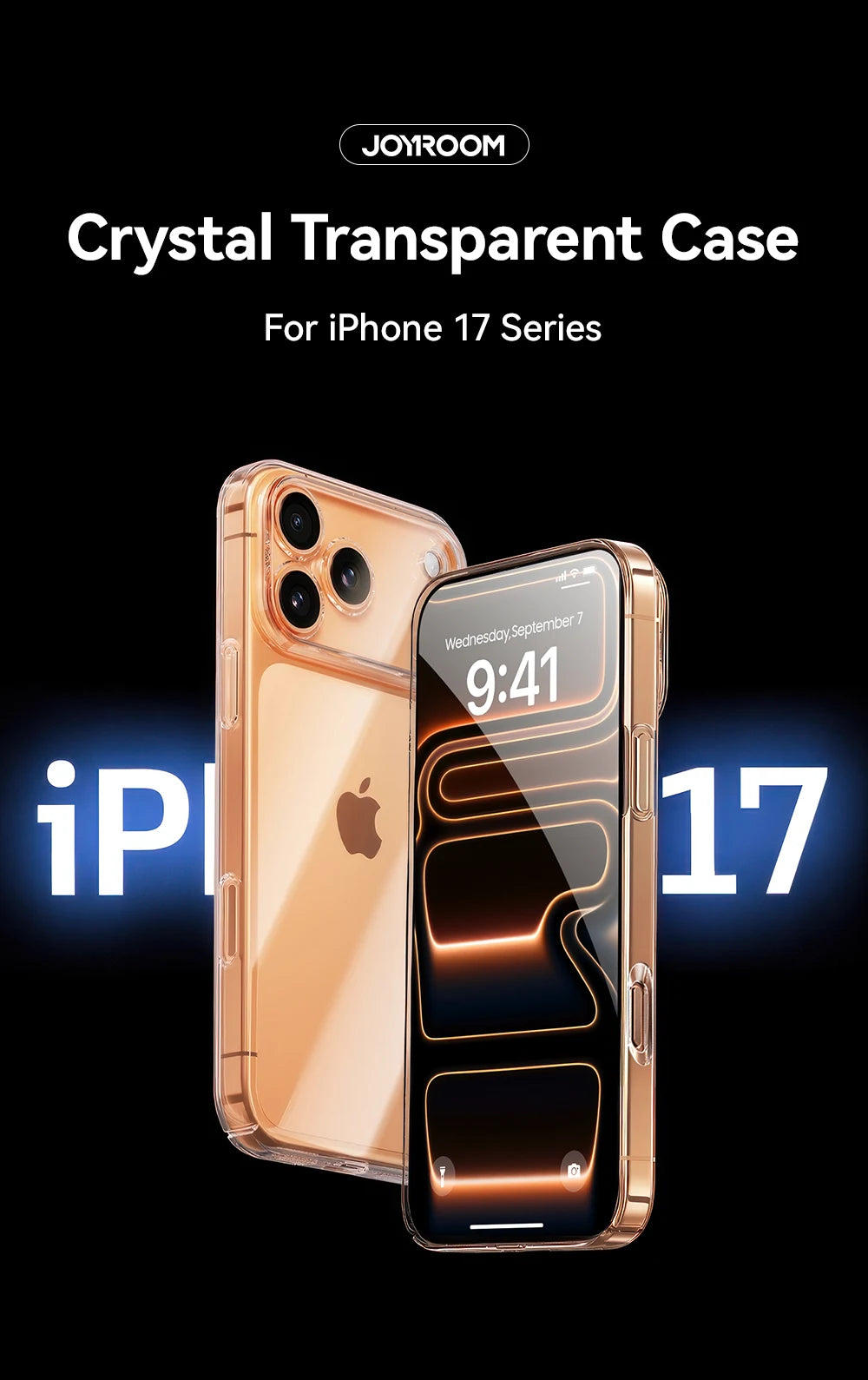 Kristallklare PC iPhone Huelle iPhone 16 17 Pro Max Produktfoto crystal clear pc case front Bild 10