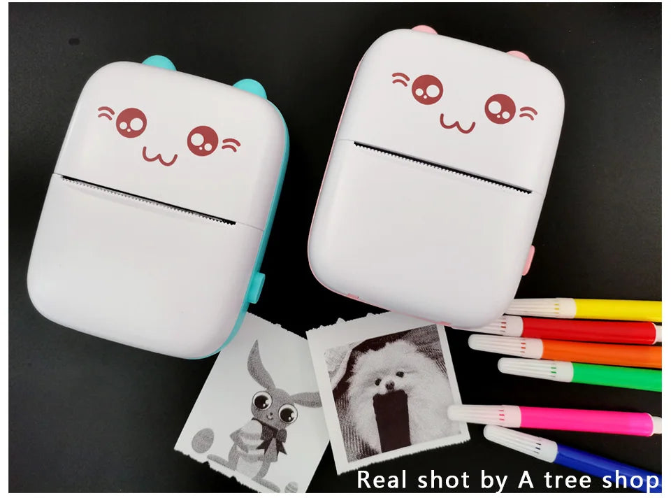 Tragbarer Mini Thermodrucker Bluetooth Foto Etiketten Drucker 203 DPI kabellos