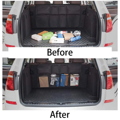 Auto-Organizer im Einsatz Familie Einkauf Rücksitz car organizer in use family shopping