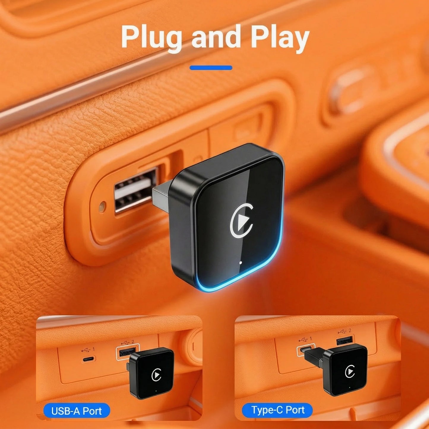 CarPlay Adapter Rückseite Anschlüsse carplay dongle back