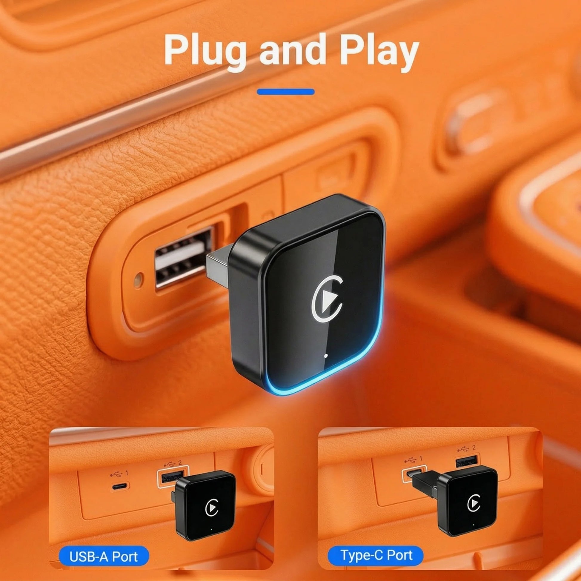 CarPlay Adapter Rückseite Anschlüsse carplay dongle back