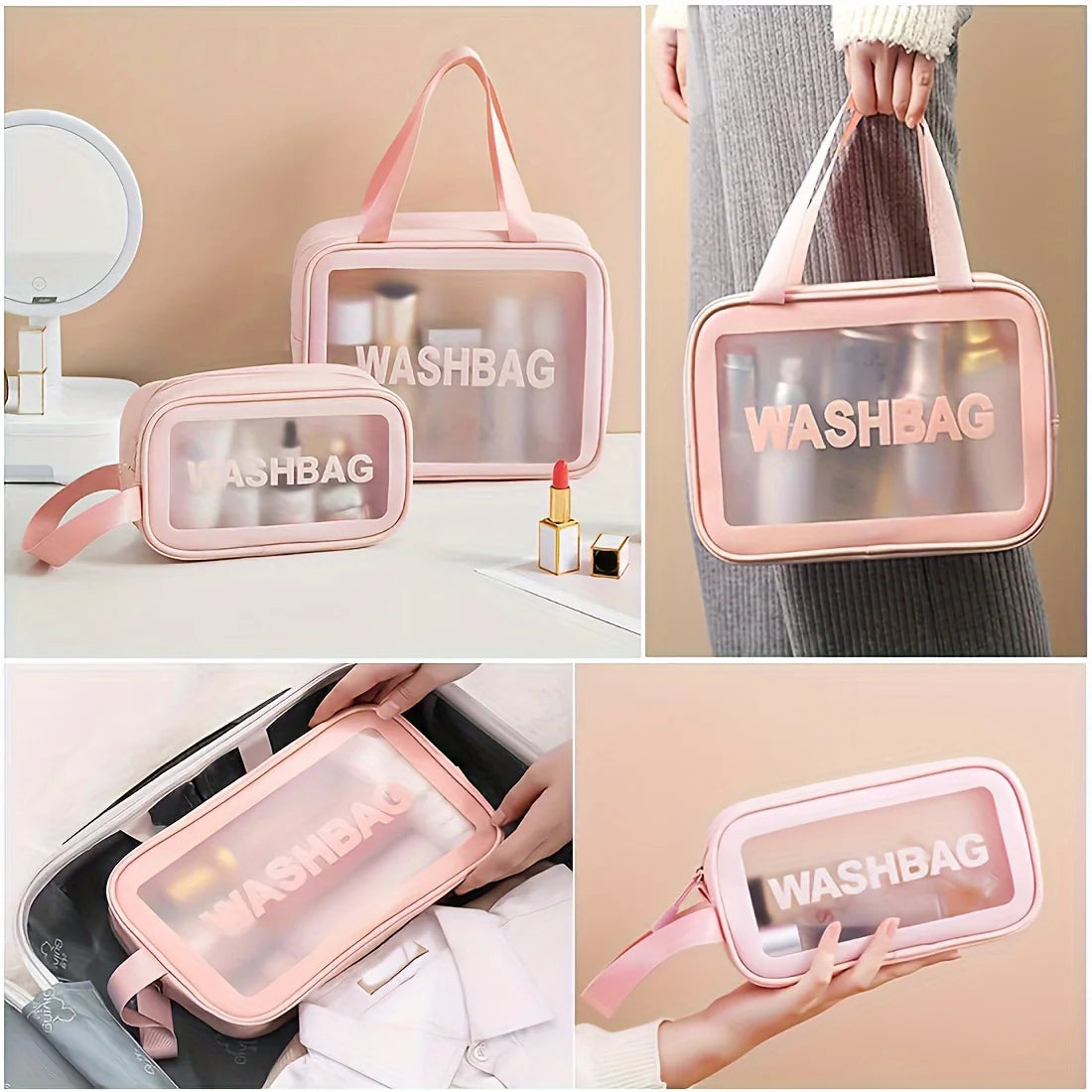 Waschtasche im Badezimmer bathroom in use