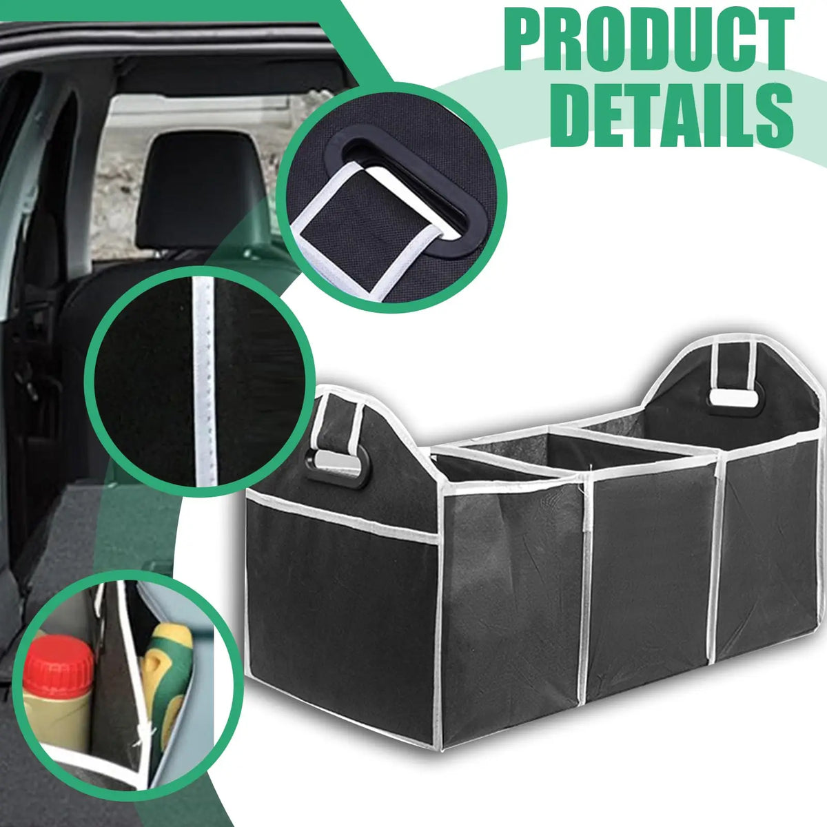 Organizer im SUV mit Einkäufen car organizer SUV in use
