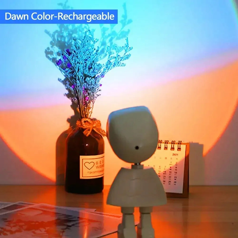 Astronaut Projektor aufladbar Regenbogen Sonnenuntergang Nachtlicht Kinderzimmer