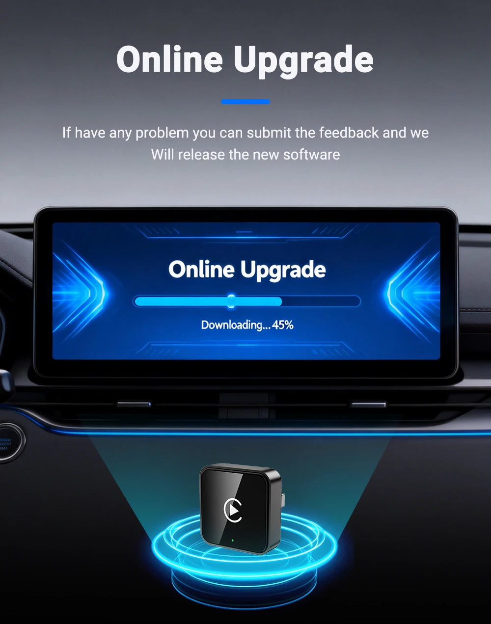 2026 Wireless CarPlay Android Auto Adapter 5G WLAN OTA Toyota Audi VW Plug Play