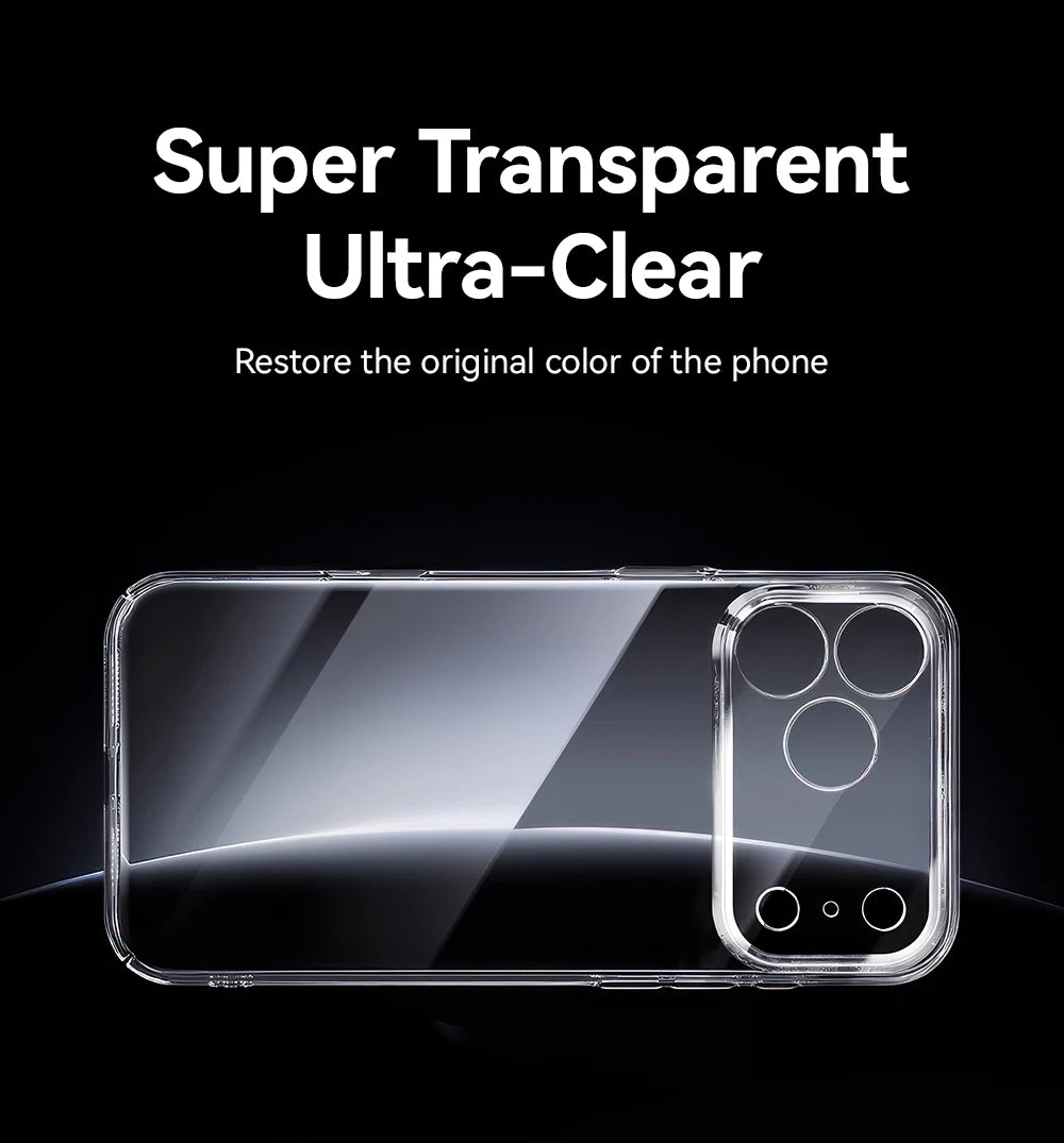 Kristallklare PC iPhone Huelle iPhone 16 17 Pro Max Produktfoto crystal clear pc case front Bild 13