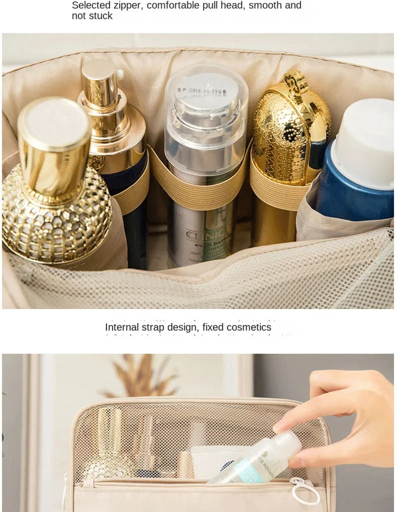 Reise Makeup Bag Wasserdicht Toilettenartikel Organizer Haken Damen 6 Farben