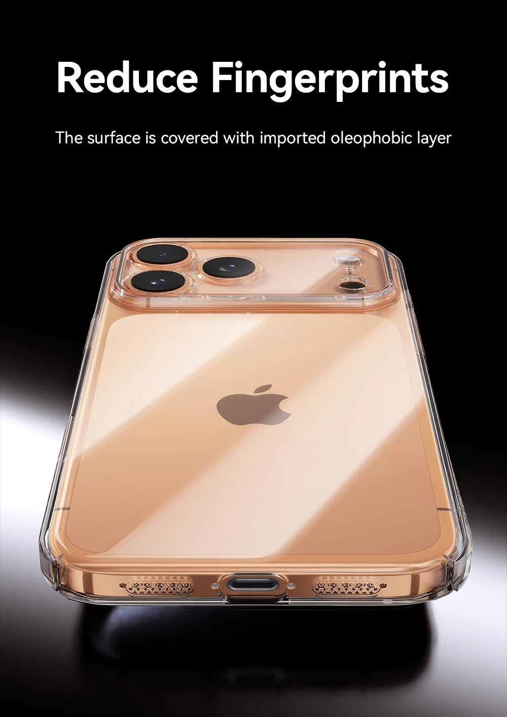 Kristallklare PC iPhone Huelle iPhone 16 17 Pro Max Produktfoto crystal clear pc case front Bild 20