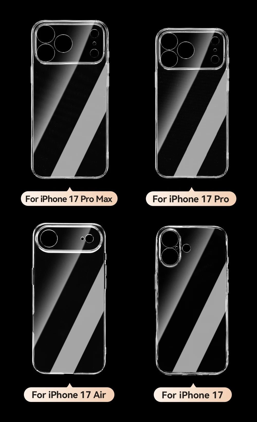 Kristallklare PC iPhone Huelle iPhone 16 17 Pro Max Produktfoto crystal clear pc case front Bild 8