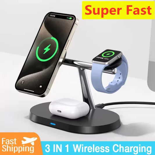 3-in-1 Wireless Ladestation weiss schwarz 3-in-1 wireless charging stand