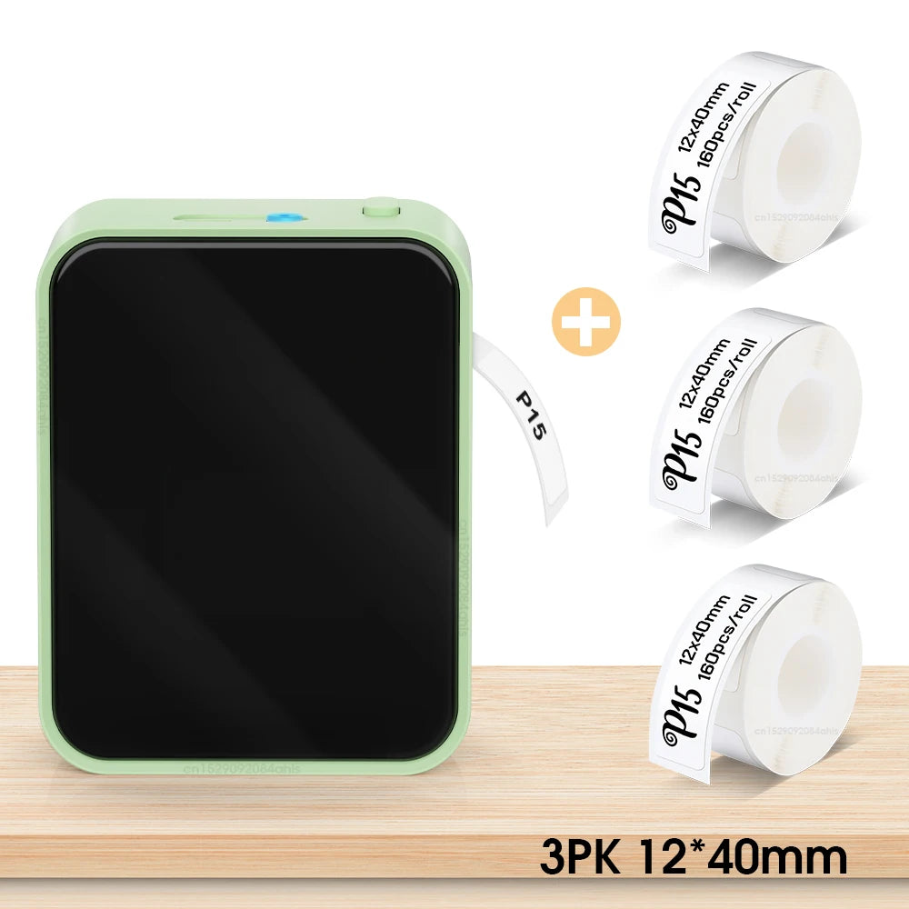 P15 Bluetooth Etikettendrucker Mini Thermodrucker Tintenfrei iOS Android 203 DPI