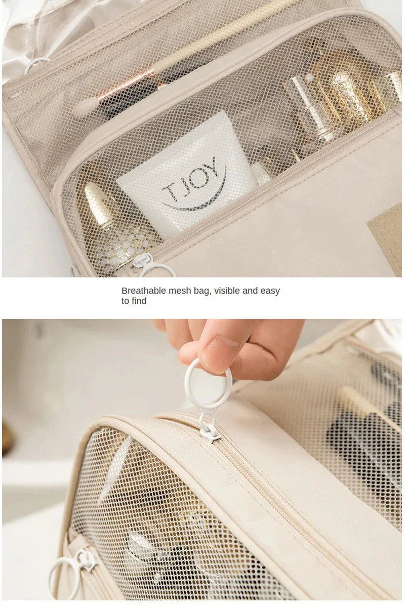 Reise Makeup Bag Wasserdicht Toilettenartikel Organizer Haken Damen 6 Farben